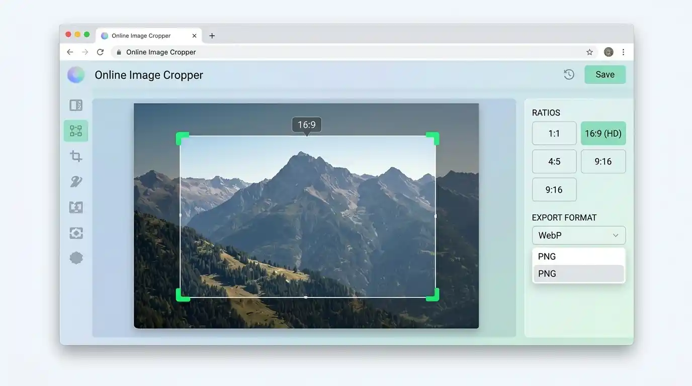 Image cropper tool showing crop selection and live preview